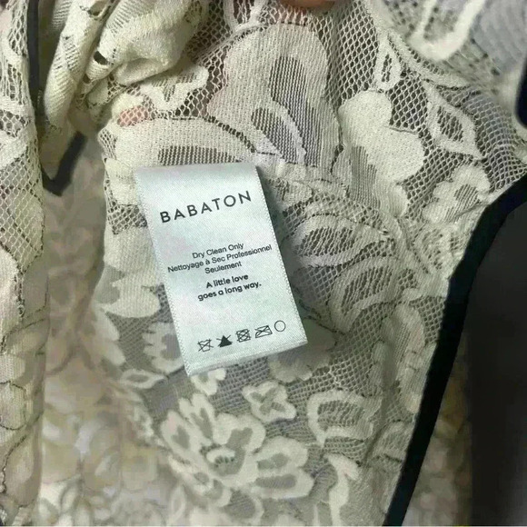 Aritzia Babaton Floral Lace Ivory Black Sheer Top. - Picture 7 of 7